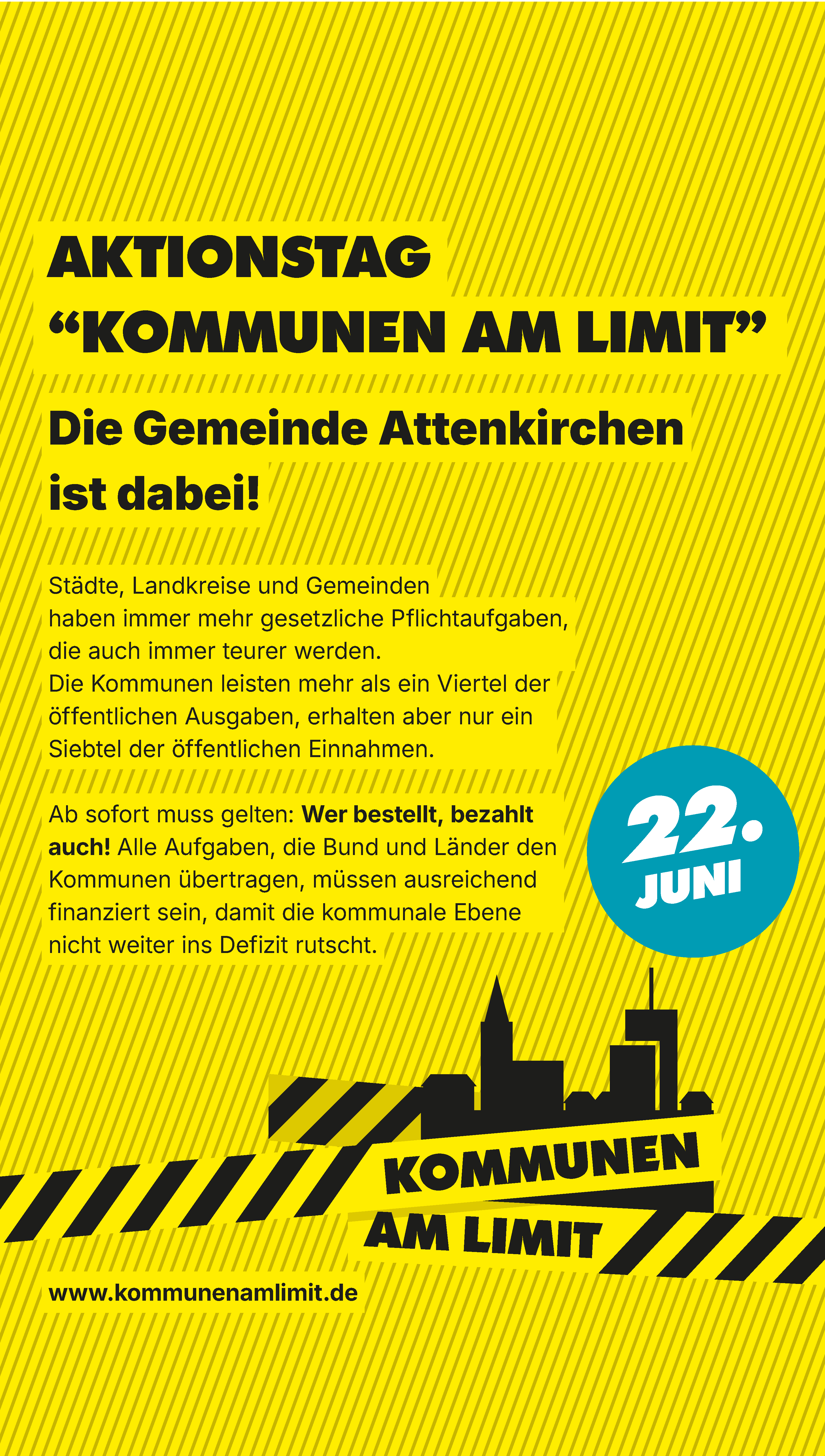 Aktionstag "Kommunen am Limit" - Die Gemeinde Attenkirchen ist dabei!